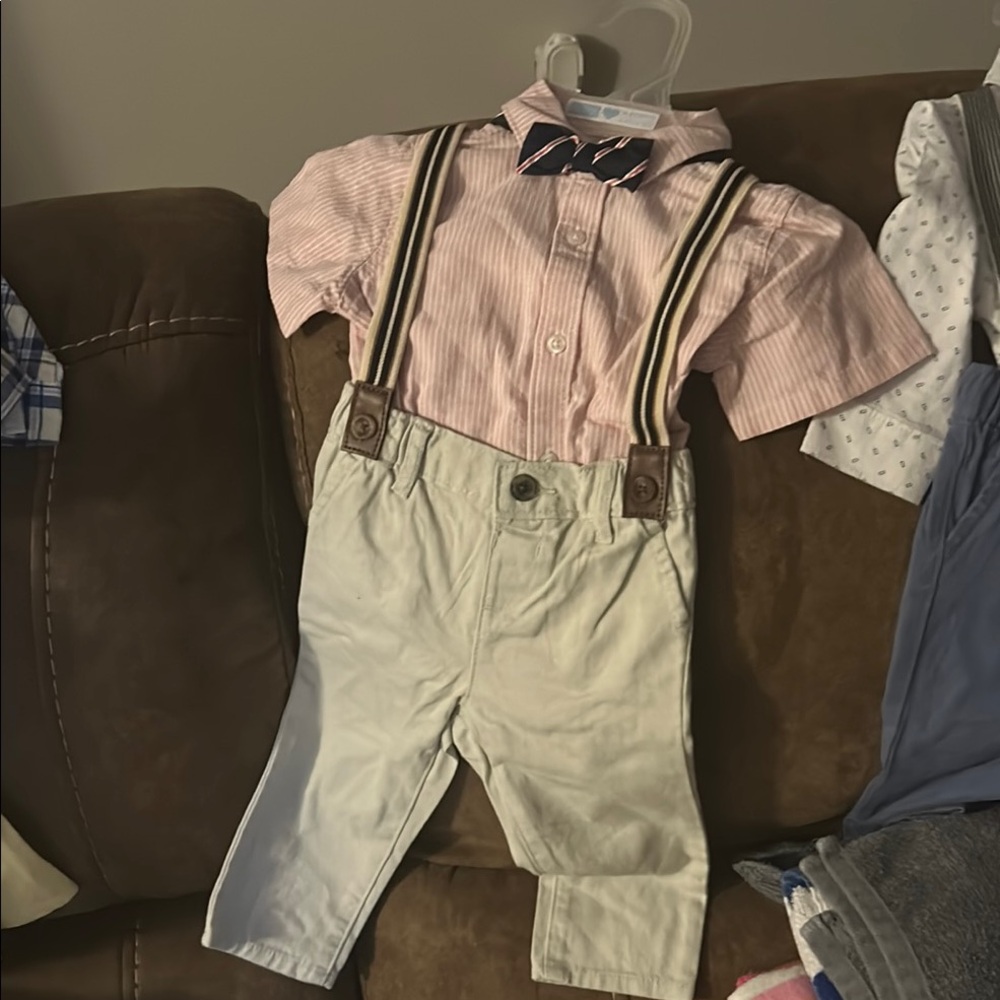 Kids Pink and Cream Outfit with Bow Tie
